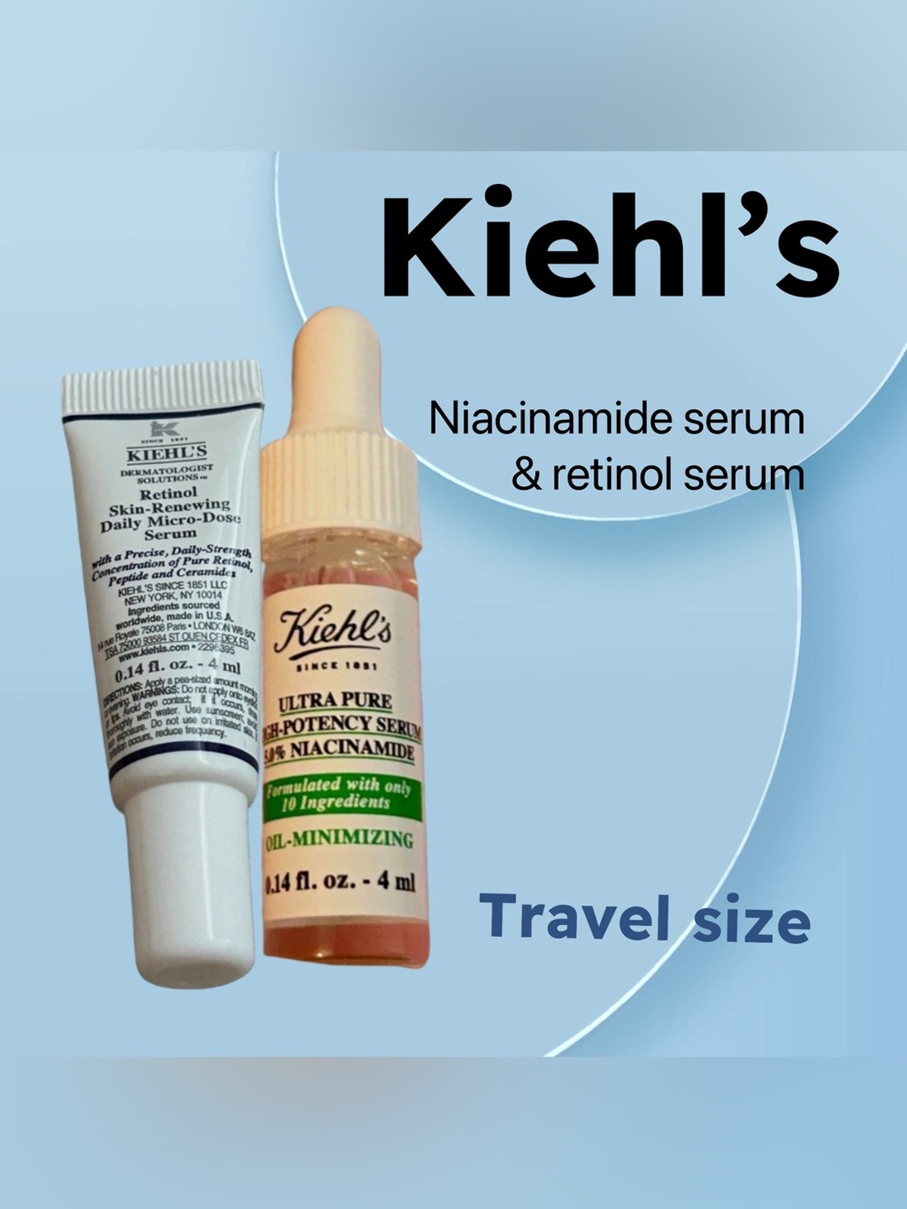 ⬇️🇺🇸🆕NOWB KIEHL’S |TRAVEL| Perfect beginners serums Niacinamide & Retinol*